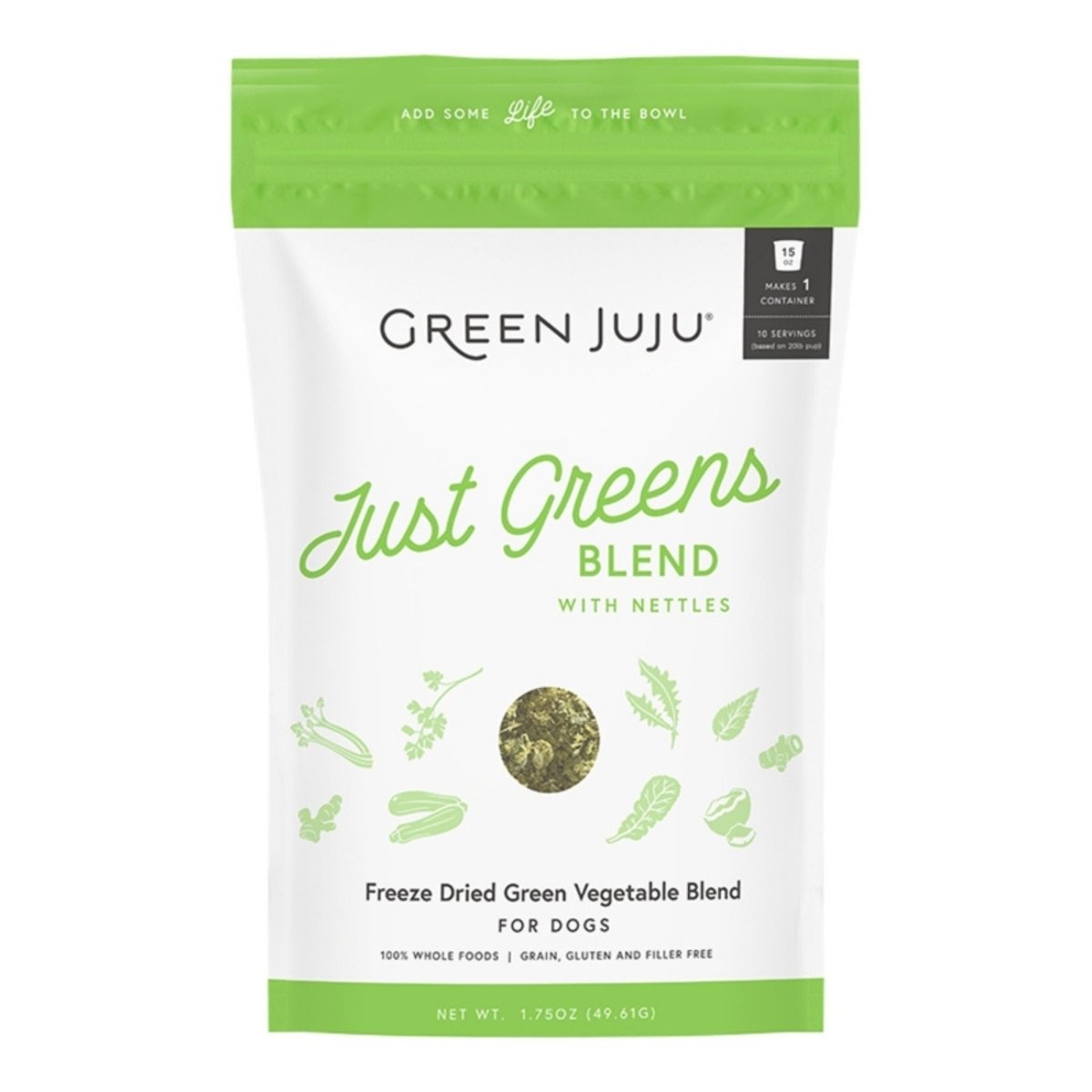 Green Juju Dog & Cat Freeze - Dried Grain Free Just Green Blend 1.75oz. - Pets Perfect