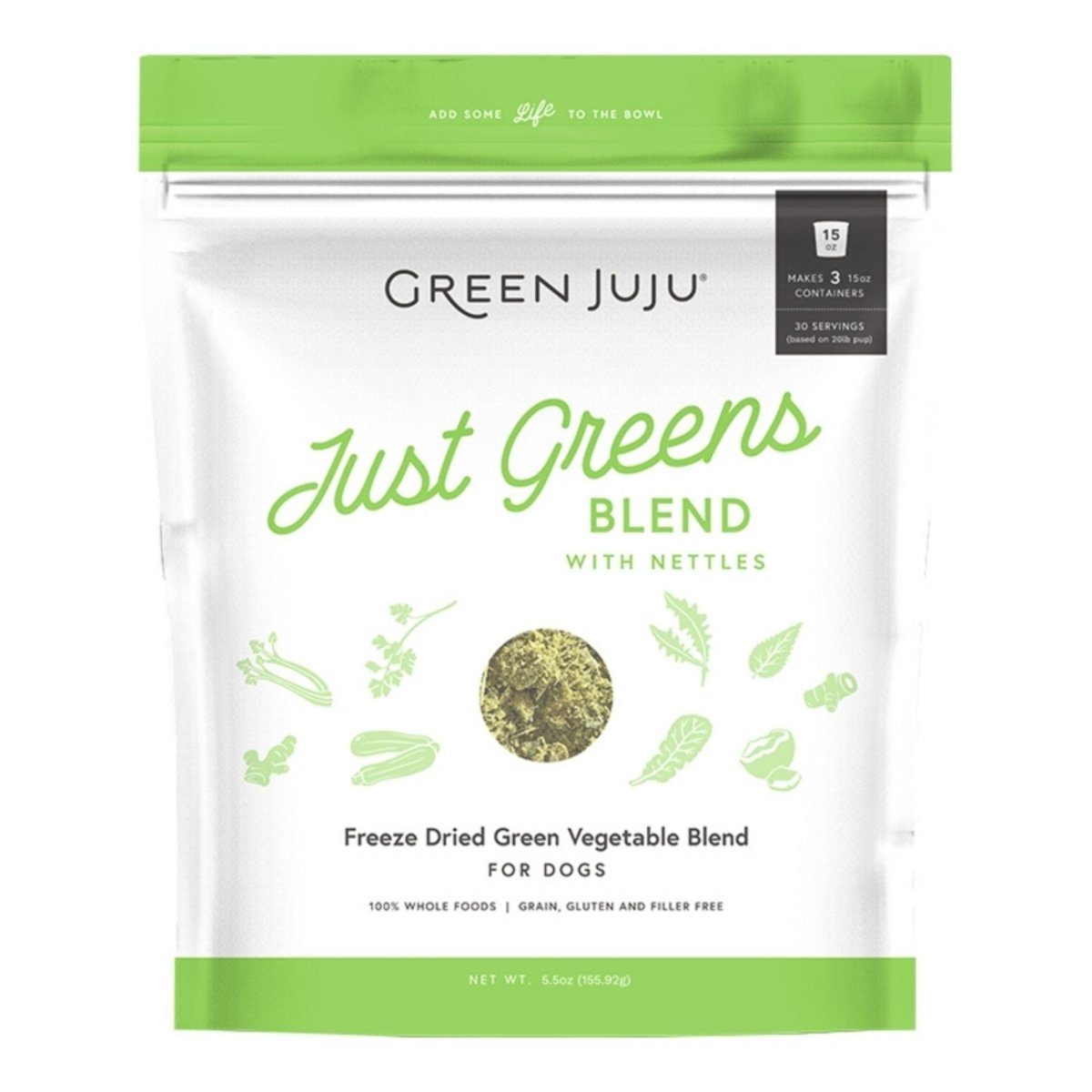 Green Juju Dog & Cat Freeze - Dried Grain Free Just Green Blend 5.5oz. - Pets Perfect