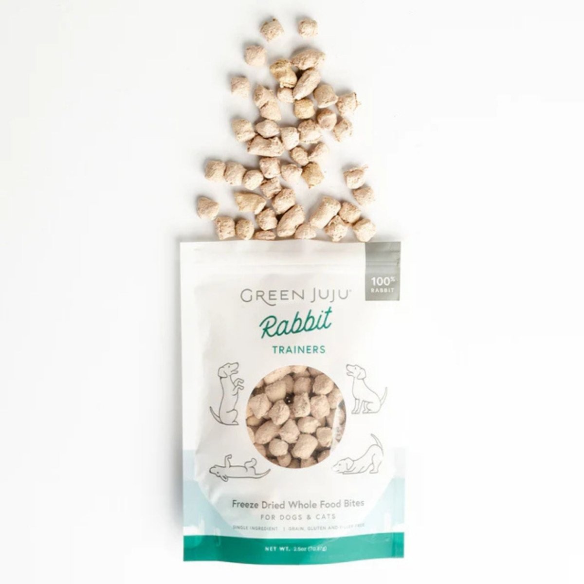 Green Juju Dog & Cat Freeze - Dried Grain Free Rabbit Trainers 2.5oz. - Pets Perfect
