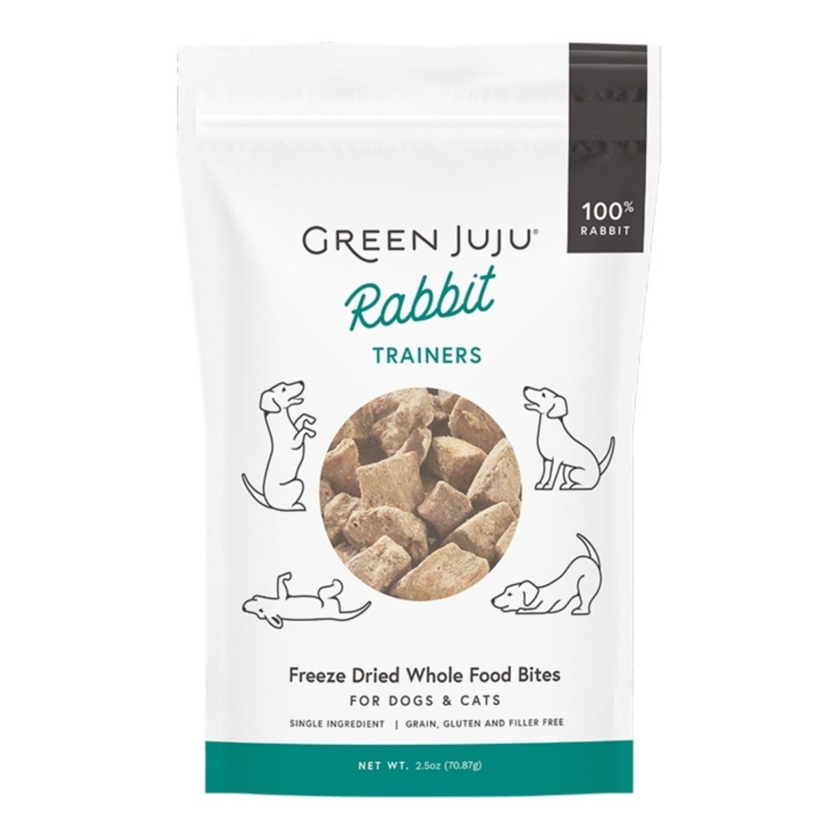 Green Juju Dog & Cat Freeze - Dried Grain Free Rabbit Trainers 2.5oz. - Pets Perfect