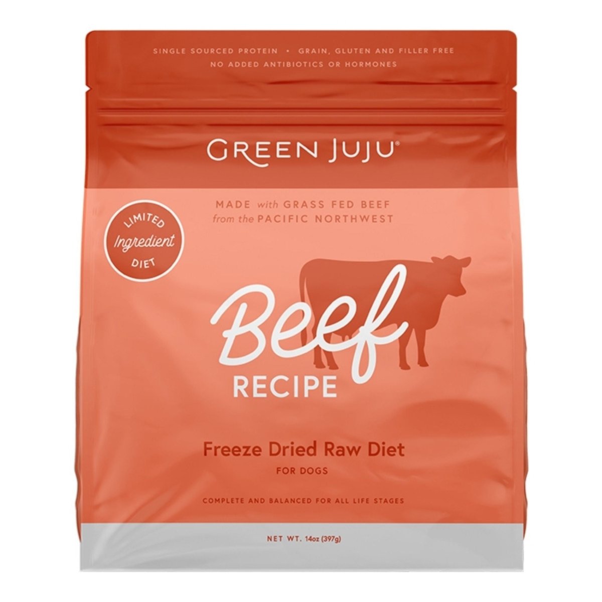 Green Juju Dog & Cat Freeze - Dried Raw Beef Diet 14oz - Pets Perfect