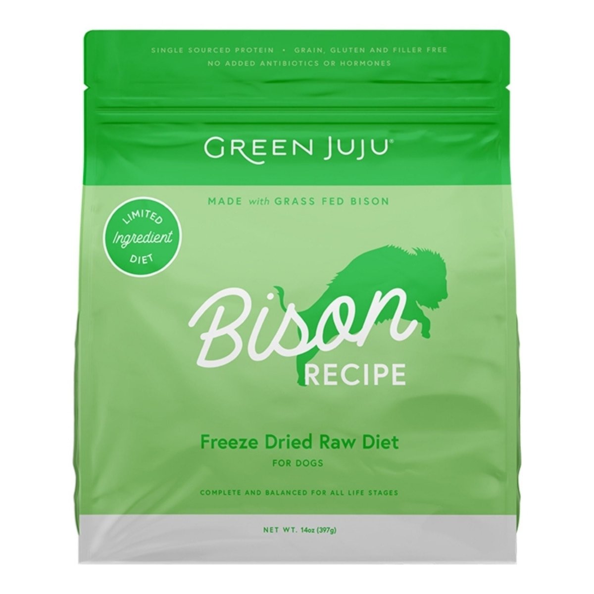 Green Juju Dog & Cat Freeze - Dried Raw Bison Diet 14oz - Pets Perfect