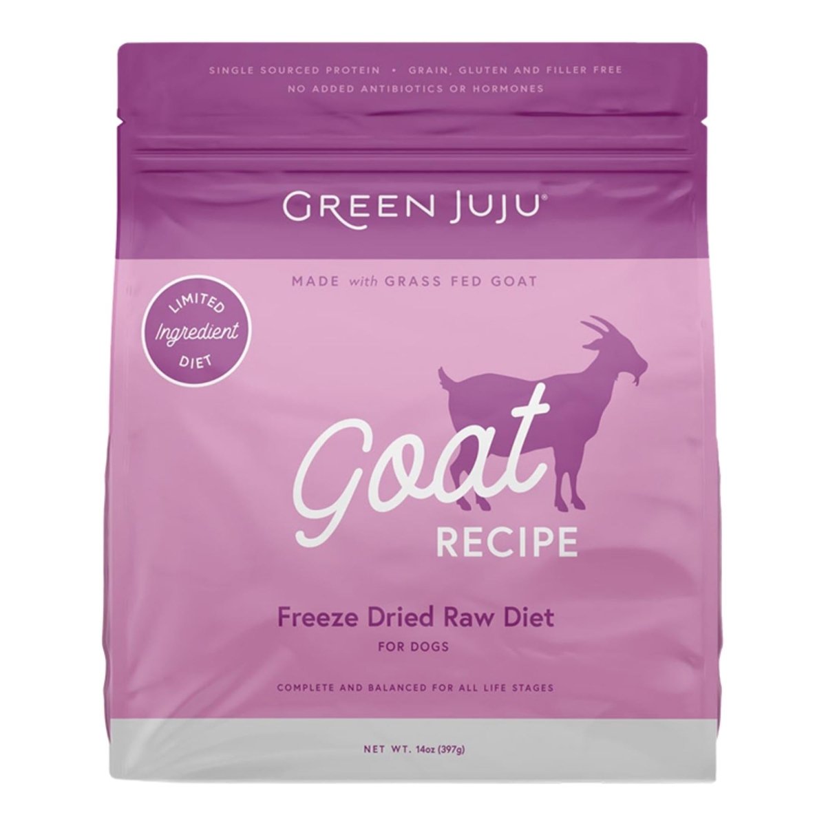 Green Juju Dog Freeze - Dried Raw Goat 14oz. - Pets Perfect