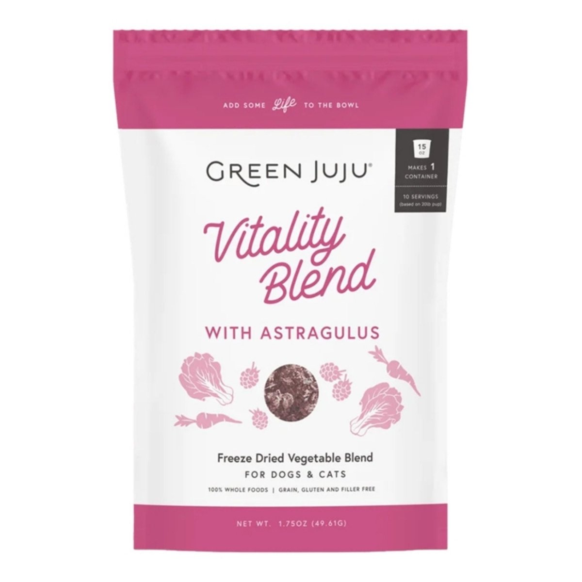 Green Juju Dog & Cat Freeze - Dried Grain Free Vitality Blend 1.75oz. - Pets Perfect