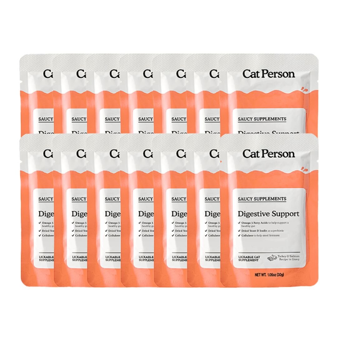 Cat Person Cat Supplements Digestive Support Turkey 1.05Oz Pouch 14 Pack - Pets Perfect