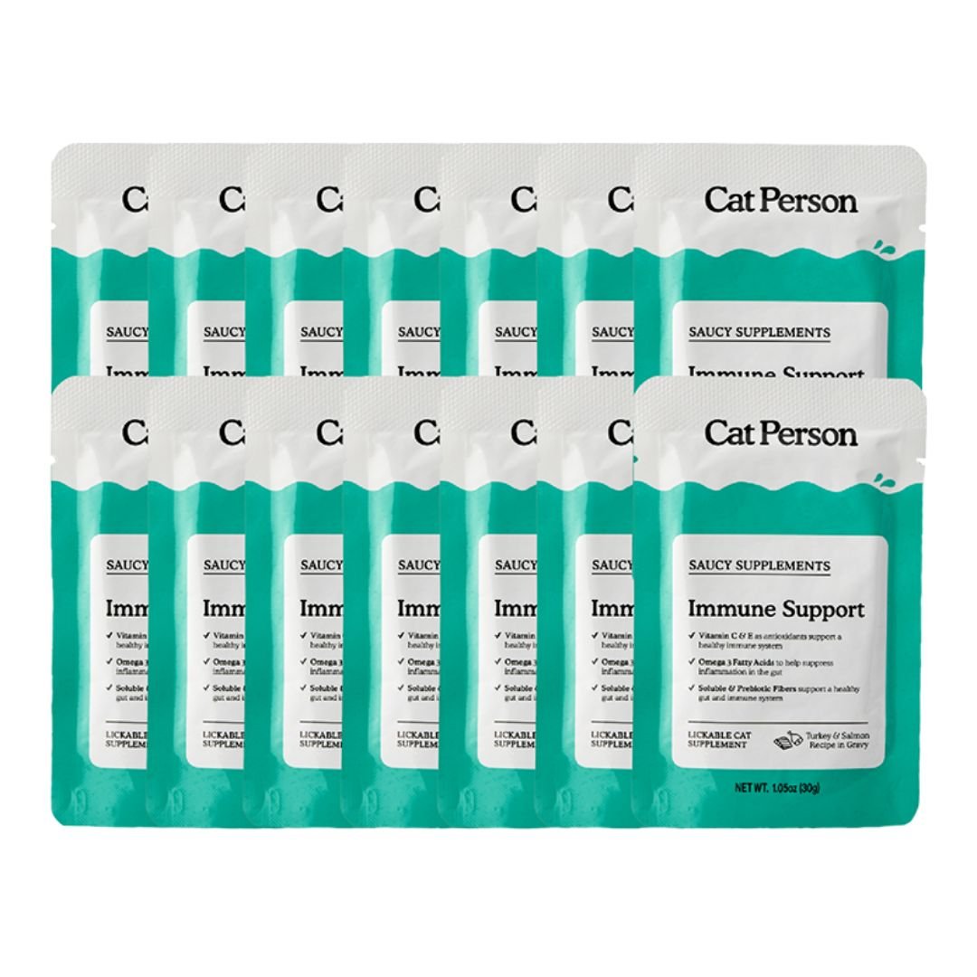 Cat Person Cat Supplements Immune Support Turkey 1.05Oz Pouch 14 Pack - Pets Perfect