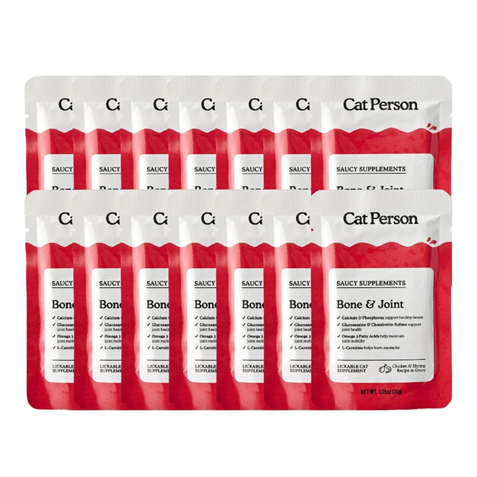 Cat Person Bone & Joint Lickable Cat Supplement, 1.05 oz (14 Pouches)