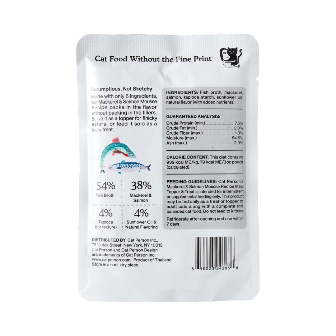 Cat Person Cat Mousse Mackerel & Salmon 3Oz Pouch 12 Pack - Pets Perfect