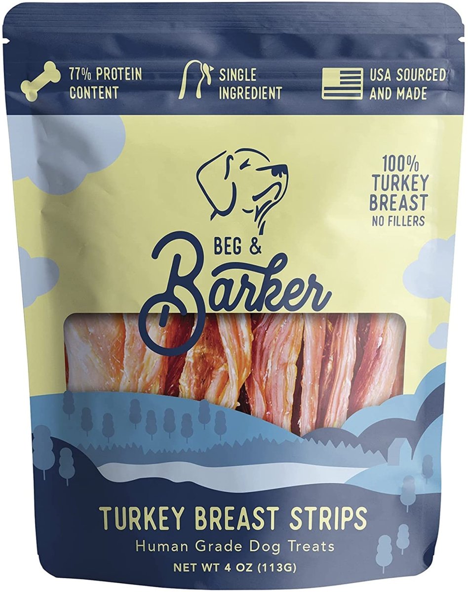 Beg & Barker Turkey Breast Strip Dog Treats 4 oz - Pets Perfect