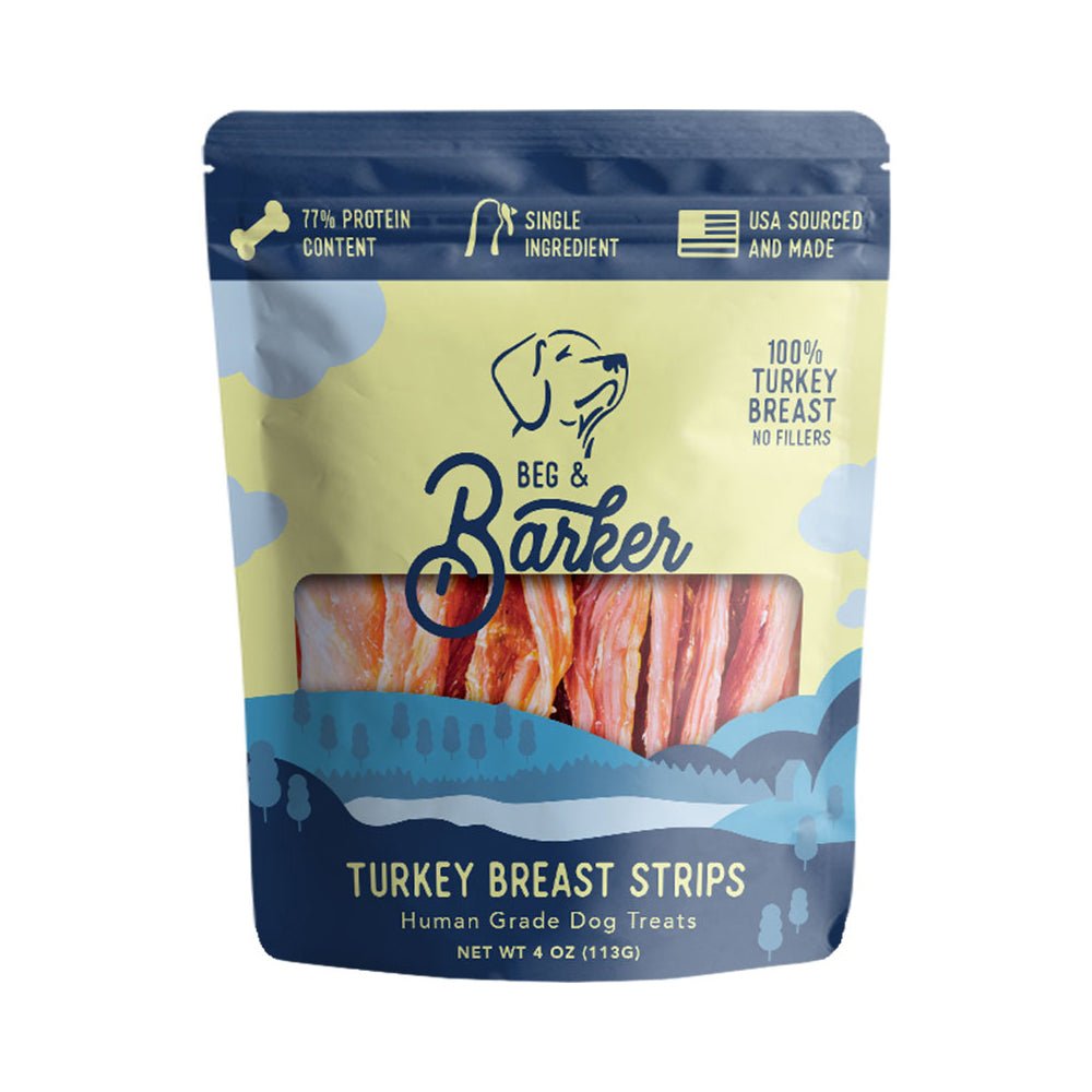 Beg & Barker Turkey Breast Strip Dog Treats 4 oz - Pets Perfect