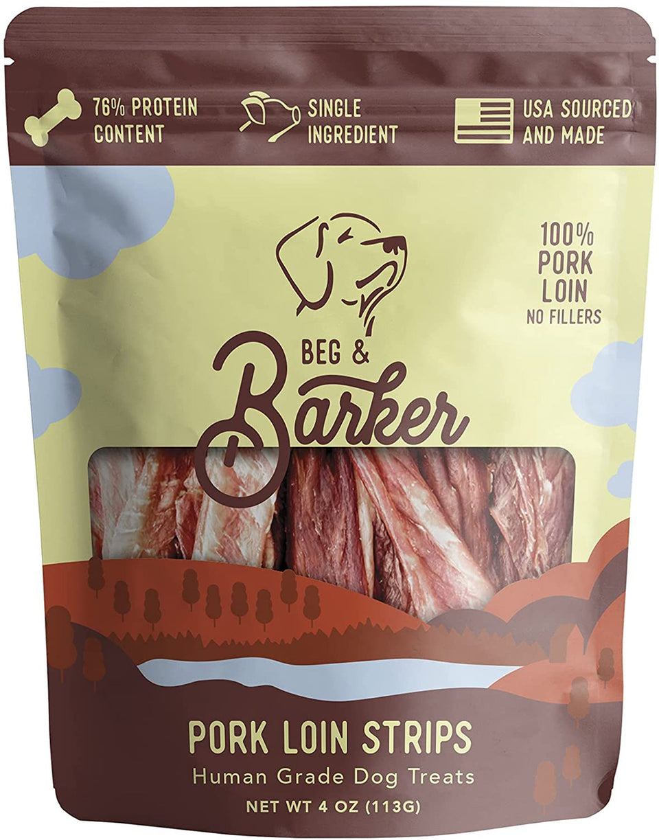 Beg & Barker Pork Loin Strip Dog Treats, 4 oz