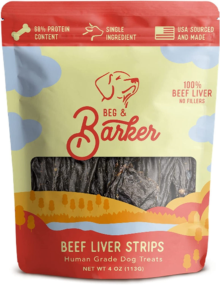 Beg & Barker Beef Liver Strip Dog Treats, 4 oz