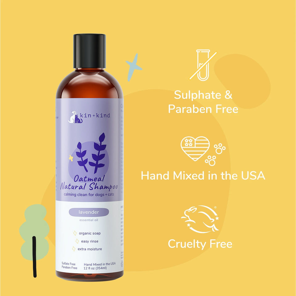 Kin+Kind Pet Shampoo Oatmeal Lavender 12 oz