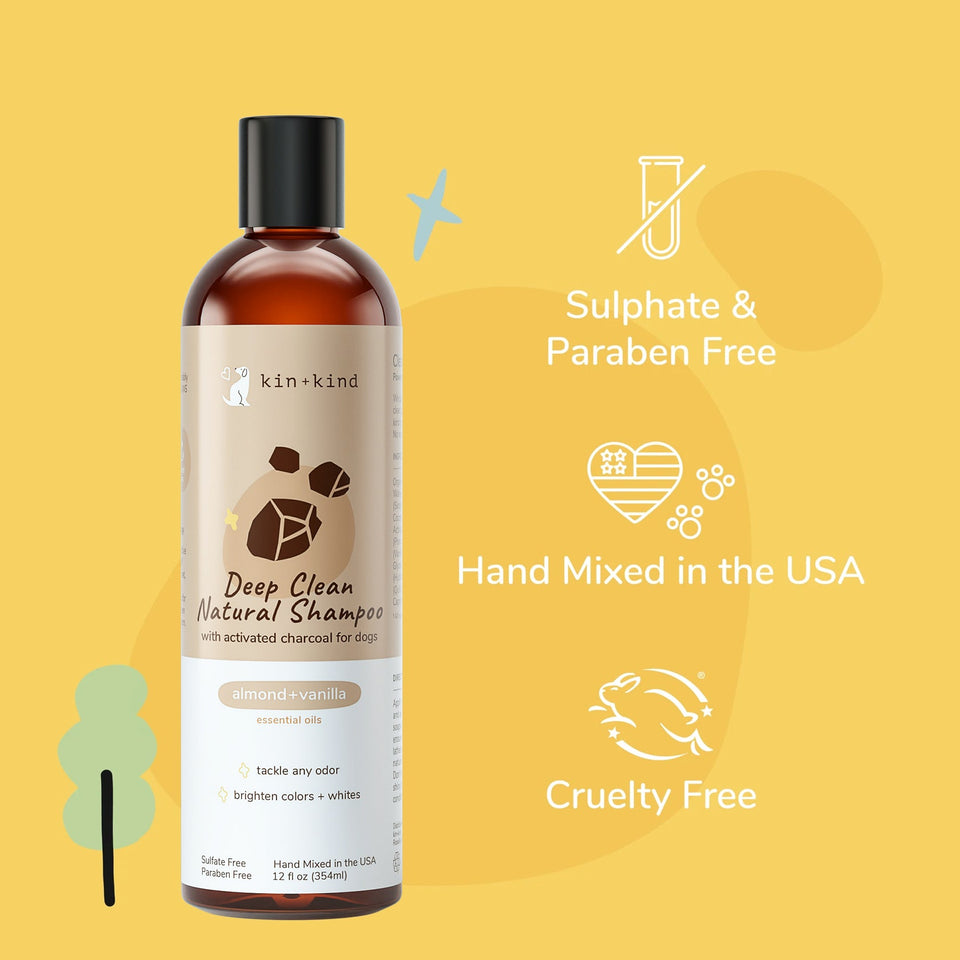 Kin+Kind Pet Shampoo Deep Clean Almond+Vanilla 12 oz