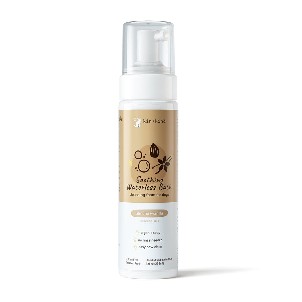 Kin+Kind Soothing Natural Waterless Bath Almond+Vanilla Dog 8 oz