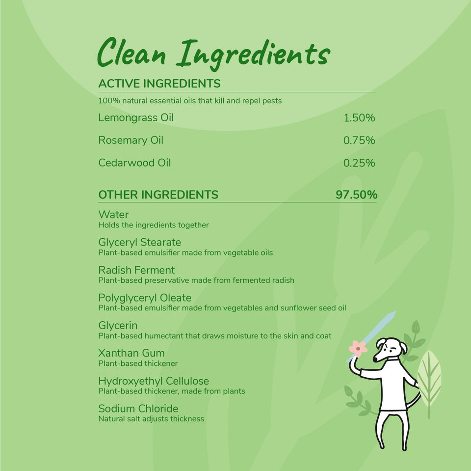 Kin+Kind Flea & Tick Lemongrass Protect Spray 12 oz