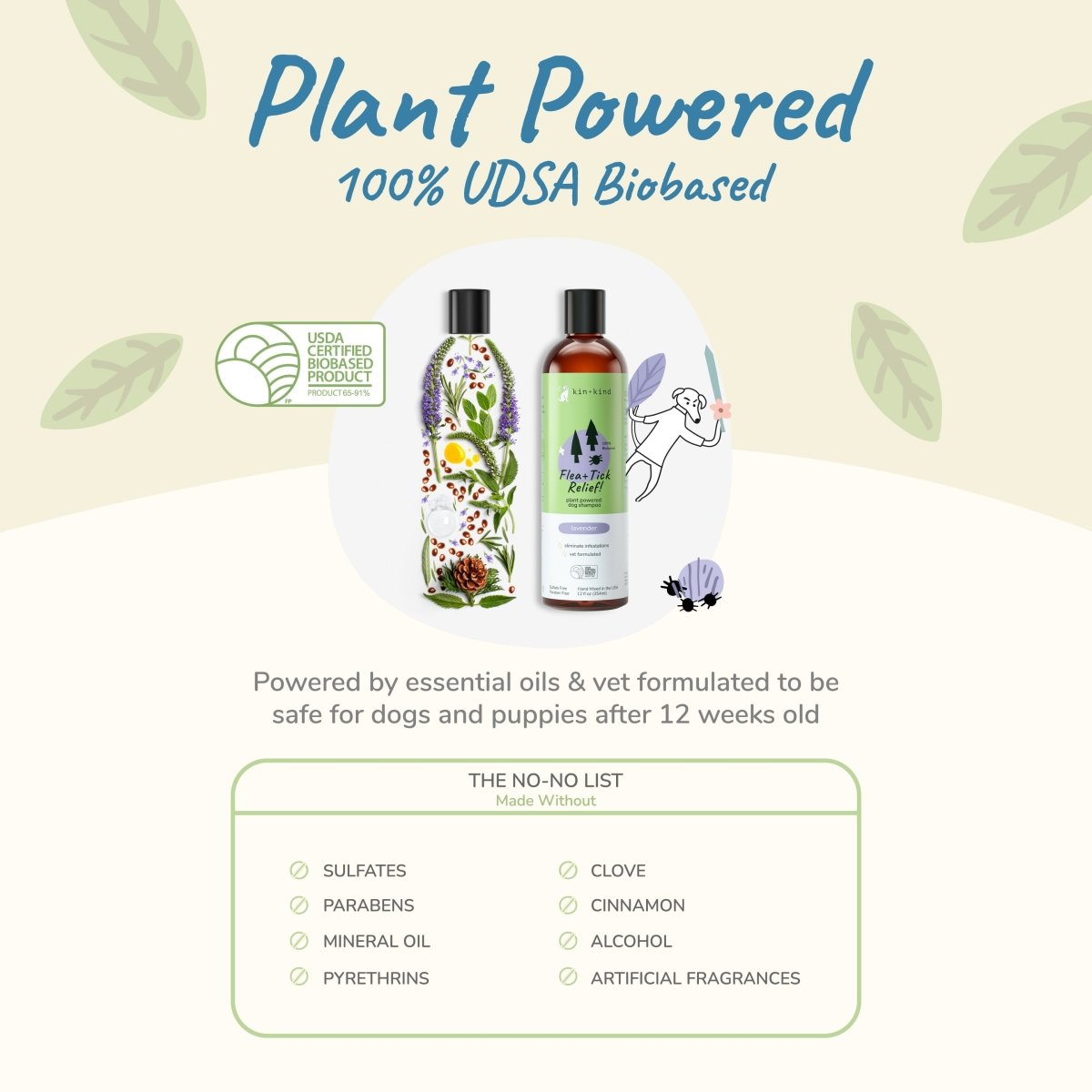 Kin+Kid Flea/Tick Lavender Shampoo 12oz. - Pets Perfect