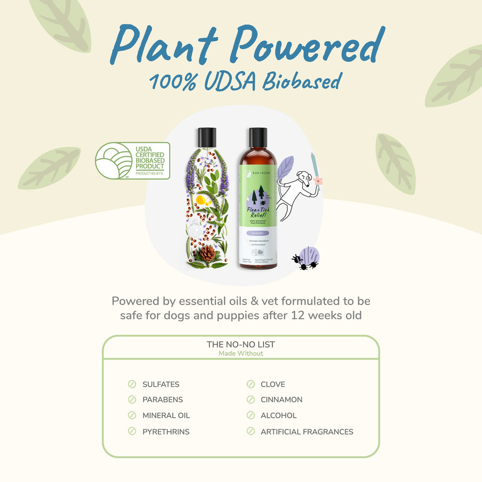 Kin+Kind Flea & Tick Lavender Pet Shampoo 12 oz