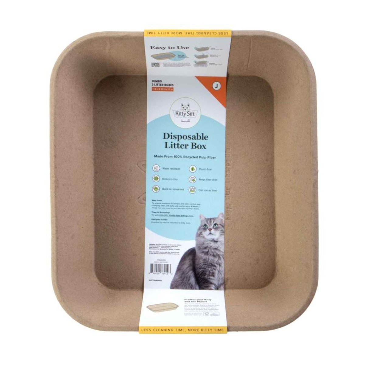 Kitty Sift Disposable Cat Litter Box Jumbo - 3 Pk - Pets Perfect