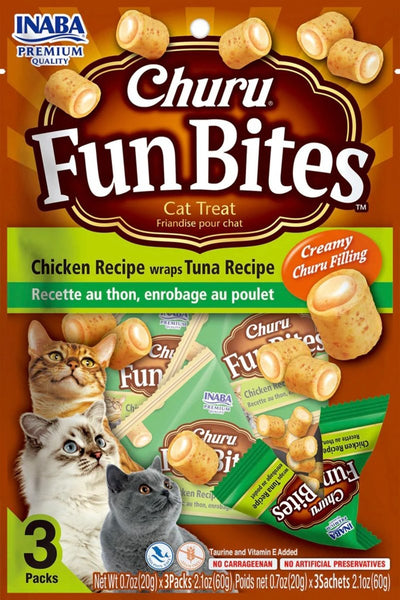 Inaba Churu Fun Bites 2.1 oz. Chicken Wraps Tuna (3 ct)