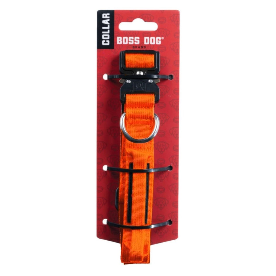 Boss Dog Tactical Adjustable Dog Collar Hunter Orange, Small, 13-16 in