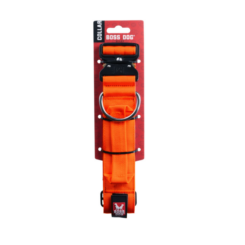 Boss Dog Tactical Adjustable Dog Collar Hunter Orange, 1ea/Large, 17-22 in Default Title