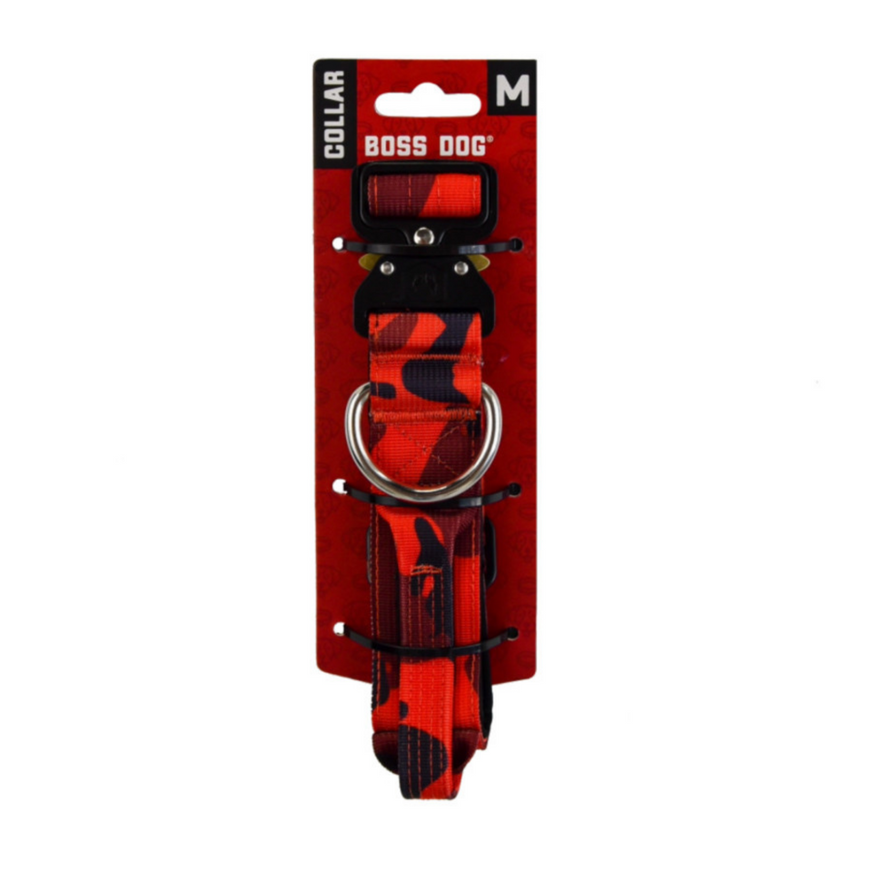 Boss Dog Tactical Adjustable Dog Collar Red Camo, 1ea/Medium, 15-18 in Default Title