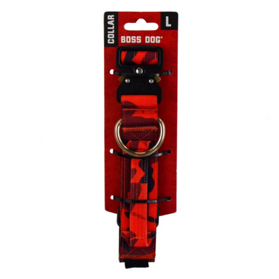 Boss Dog Tactical Adjustable Dog Collar Red Camo, 1ea/Large, 17-22 in Default Title