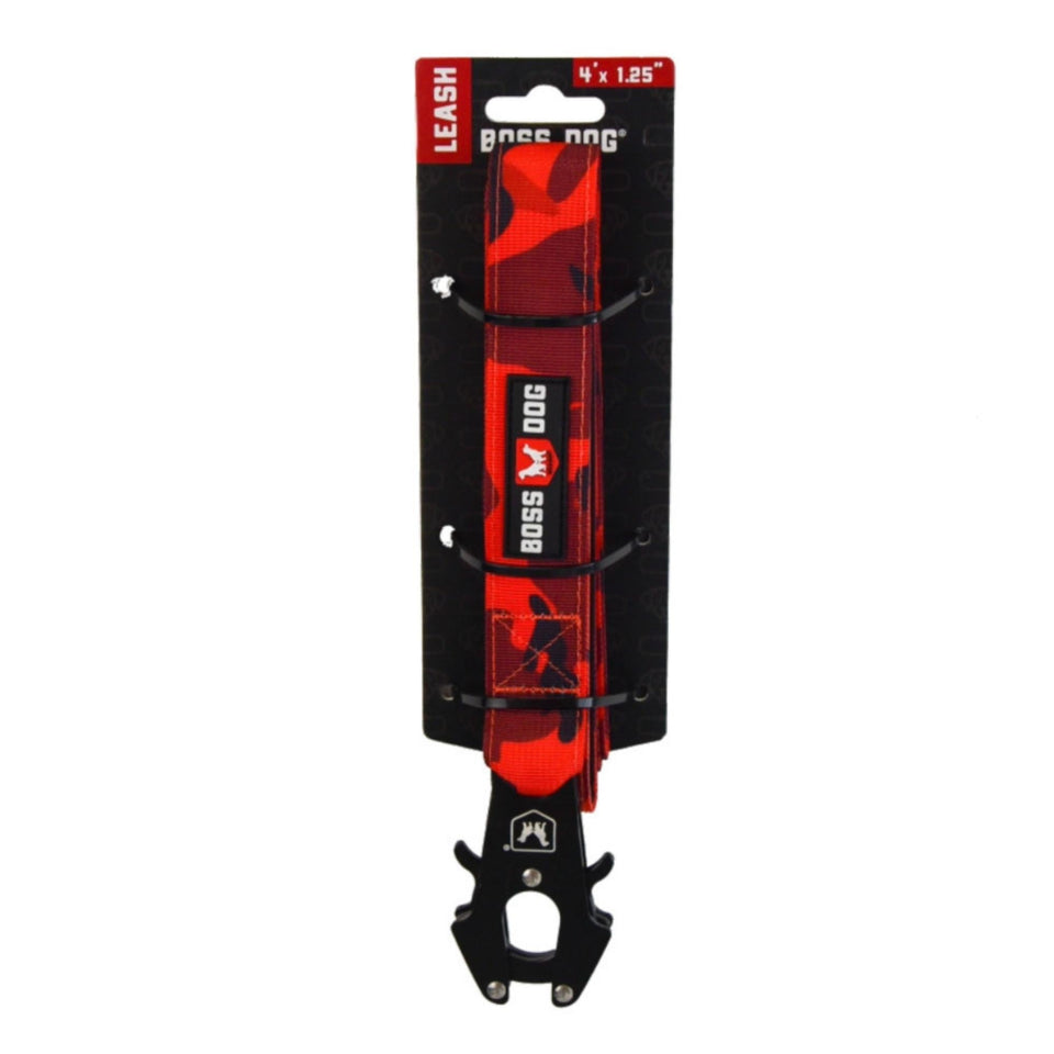 Boss Dog Tactical Dog Leash Red Camo, 1ea/4 ft Default Title