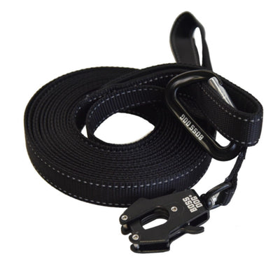 Boss Dog Tactical Nylon Tracking Dog Leash Black, 1ea/20 ft Default Title
