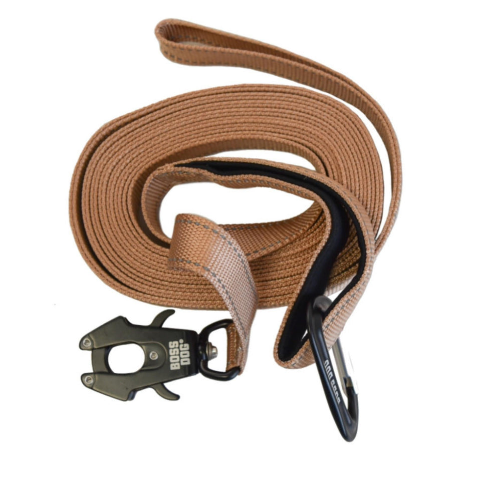 Boss Dog Tactical Nylon Tracking Dog Leash Tan, 1ea/20 ft Default Title