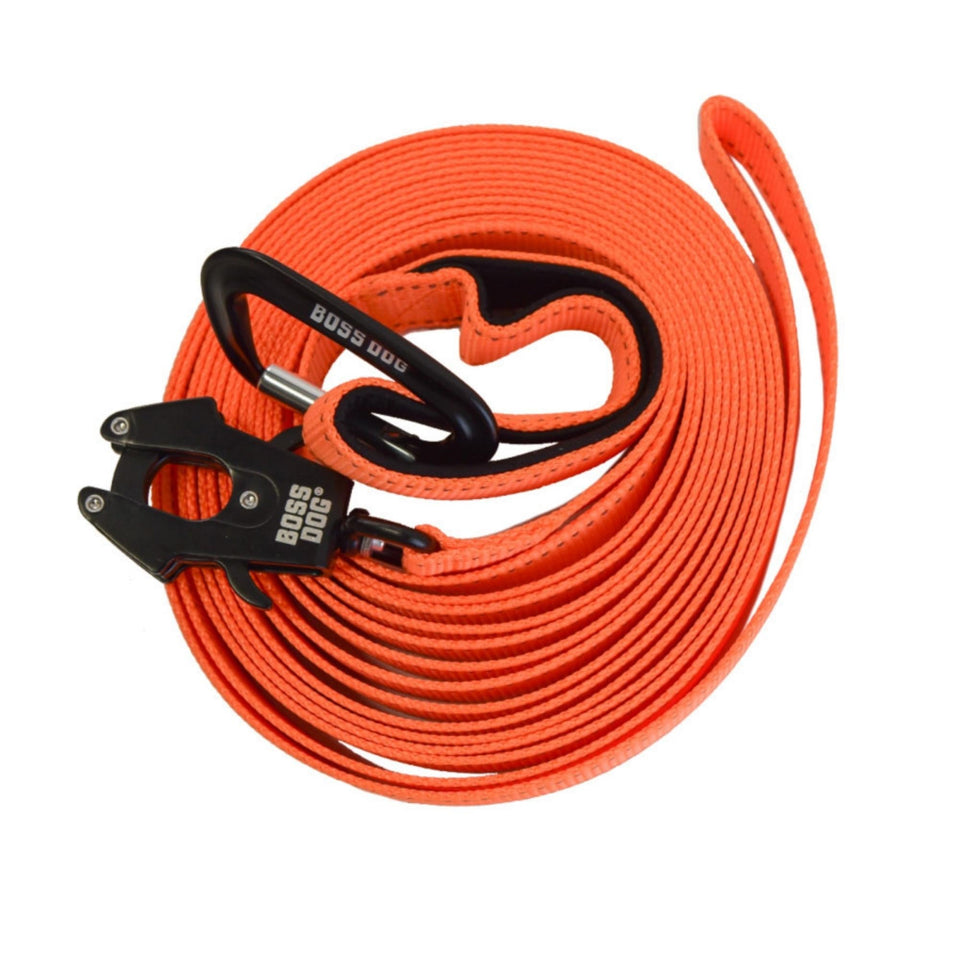 Boss Dog Tactical Nylon Tracking Dog Leash Hunter Orange, 1ea/20 ft Default Title