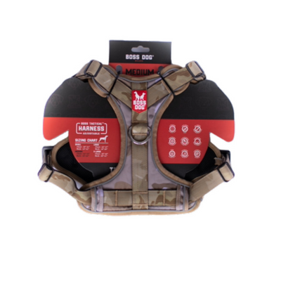 Boss Dog Tactical Dog Harness Tan Camo, 1ea/Medium Default Title