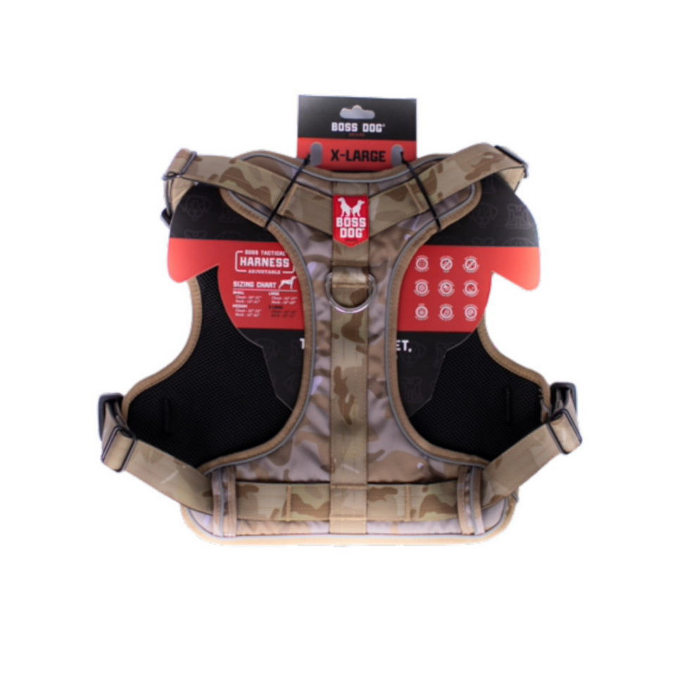 Boss Dog Tactical Dog Harness Tan Camo, 1ea/XLarge Default Title