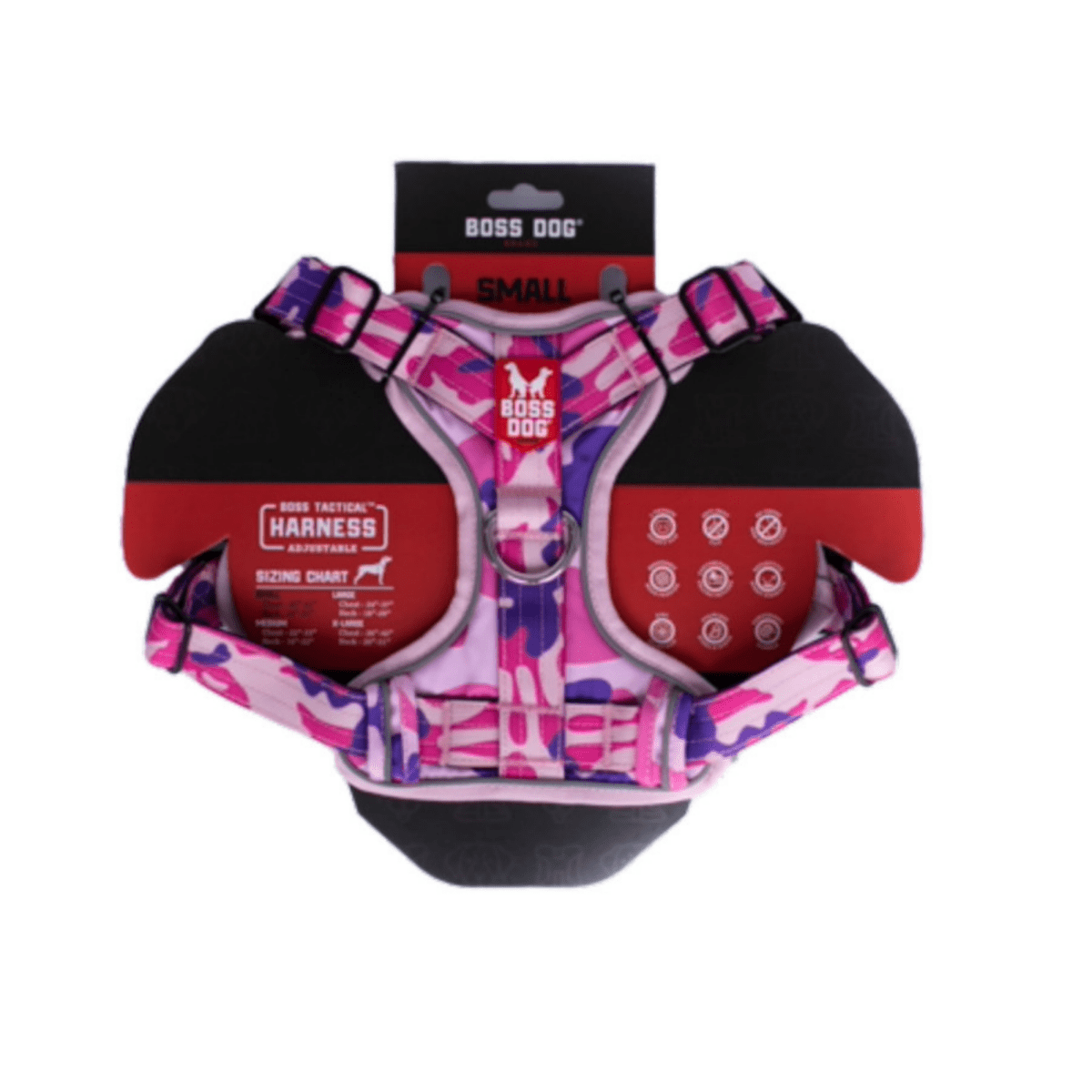 Boss Dog Tactical Dog Harness Pink Camo, 1ea/SM - Pets Perfect