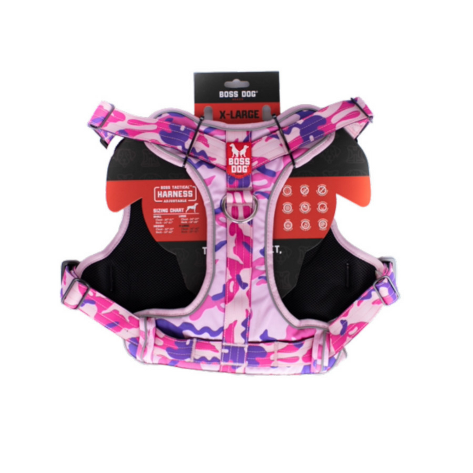Boss Dog Tactical Dog Harness Pink Camo, 1ea/XLarge Default Title