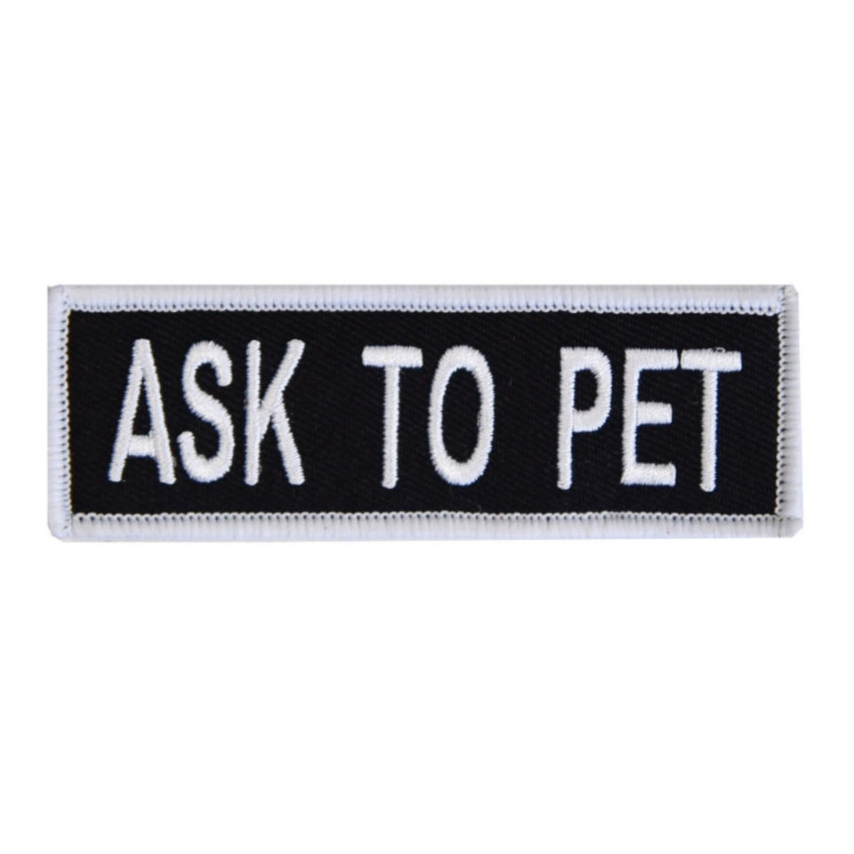 Boss Dog Tactical Harness Patch Ask to Pet, 6ea/Small Default Title