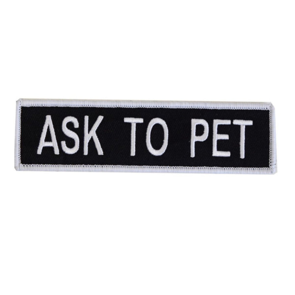 Boss Dog Tactical Dog Harness Patch Ask to Pet, Large