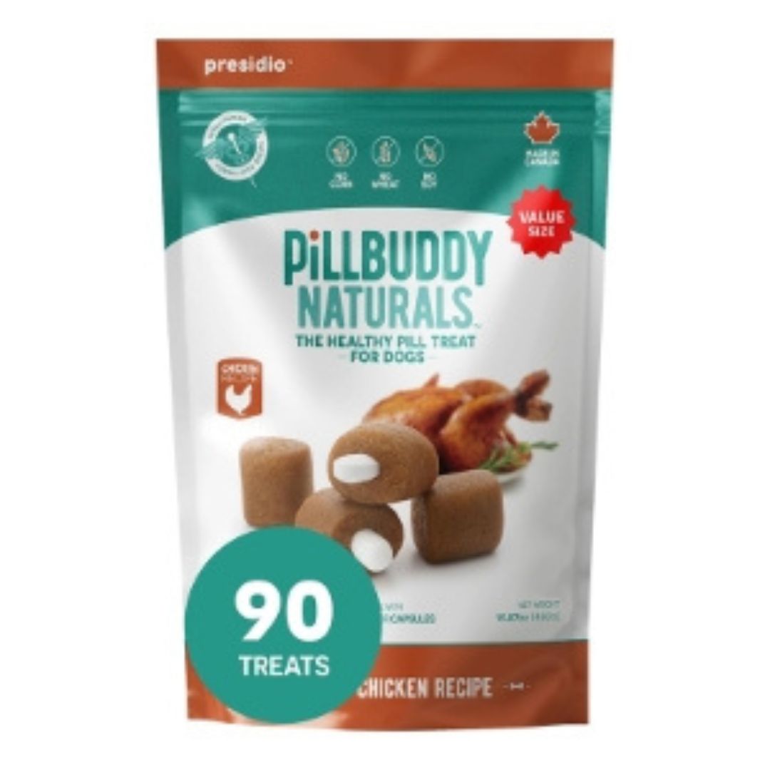 Presidio Dog Pill Buddy Natural Chicken 90 ct