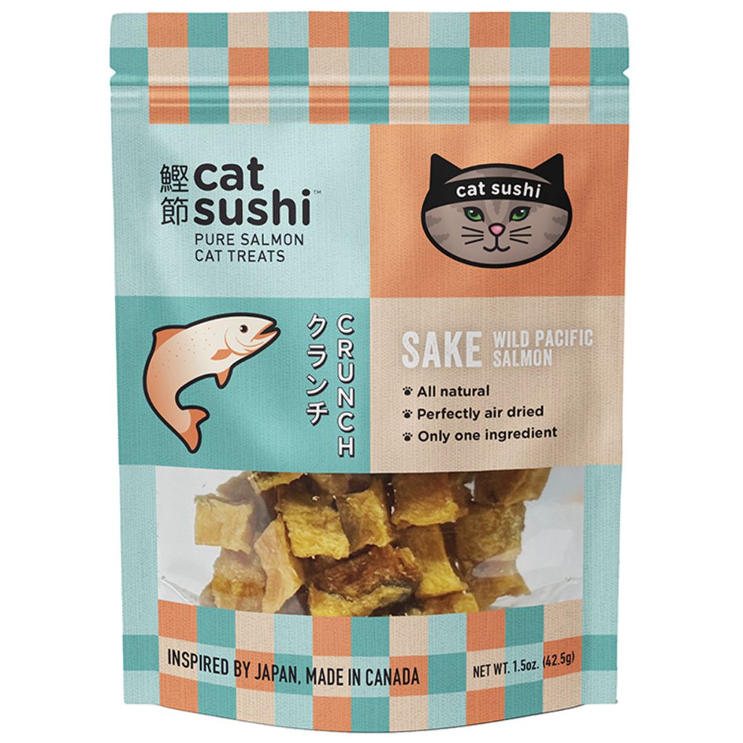 Earthly Cat Grain Free Sushi Crunch Sake Salmon Bites 1.5Oz - Pets Perfect