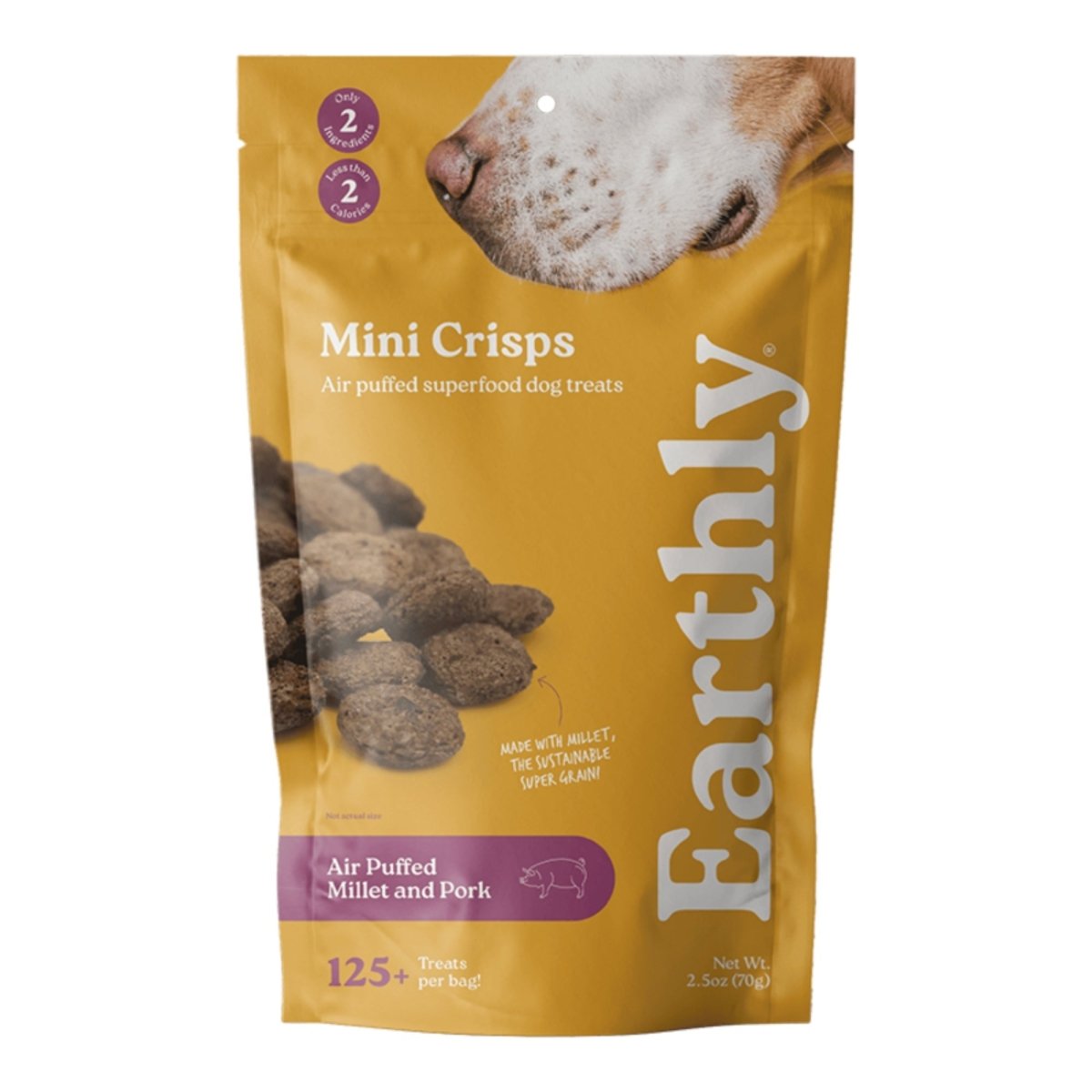 Earthly Dog Mini Crisps Millet & Pork Dog Treats 2.5 oz - Pets Perfect