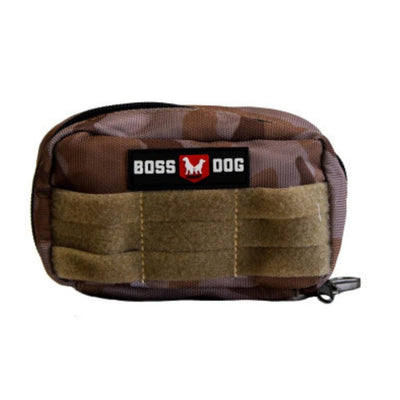 Boss Dog Tactical Molle Dog Harness Bag Tan Camo Small