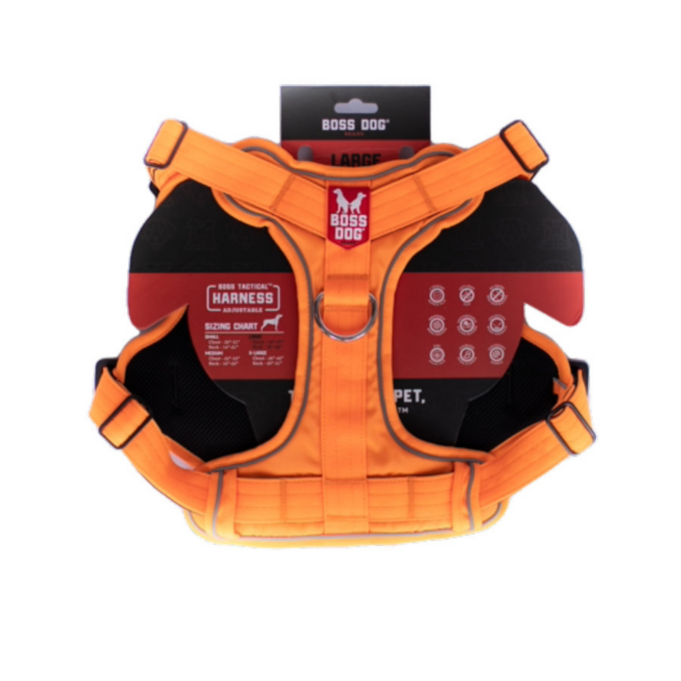 Boss Dog Tactical Dog Harness Hunter Orange, 1ea/Large Default Title