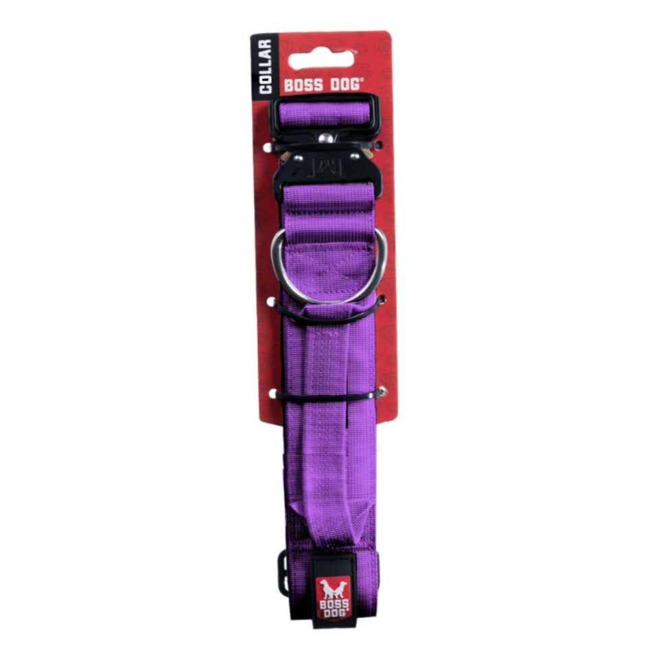 Boss Dog Tactical Adjustable Dog Collar Purple, X-Large, 20-28 in