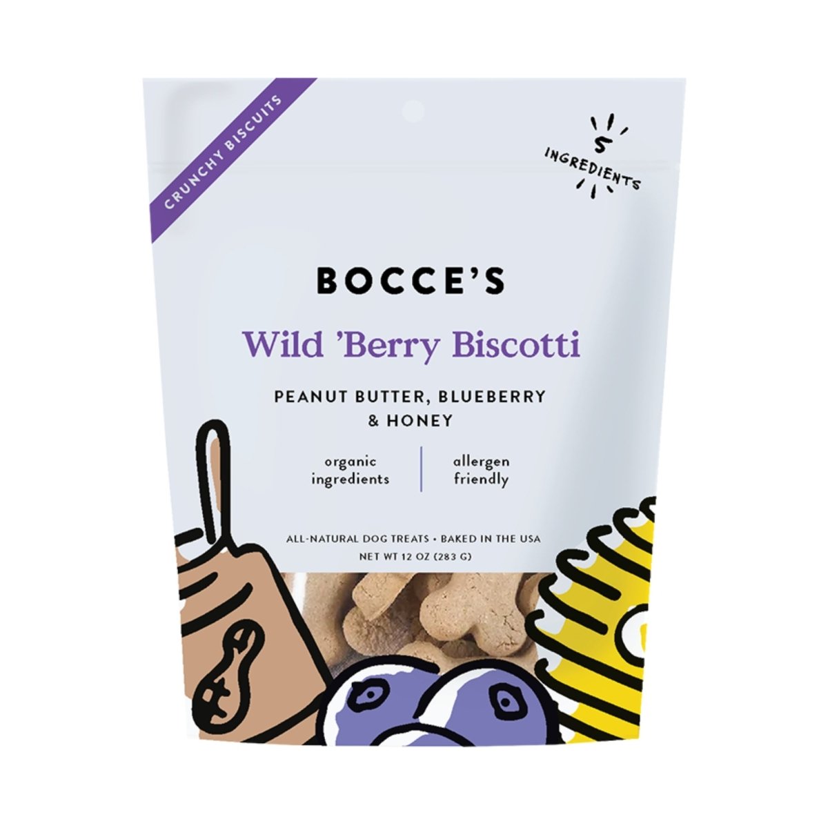Bocce's Bakery Small Batch Wild Berry Biscotti Dog Biscuits 12oz - Pets Perfect