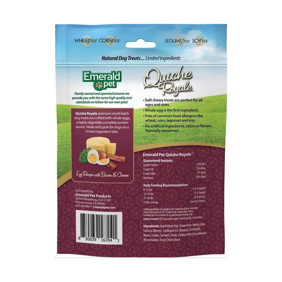 Emerald Pet Quiche Royale Chewy Dog Treat Bacon & Cheese 6 oz, view 2