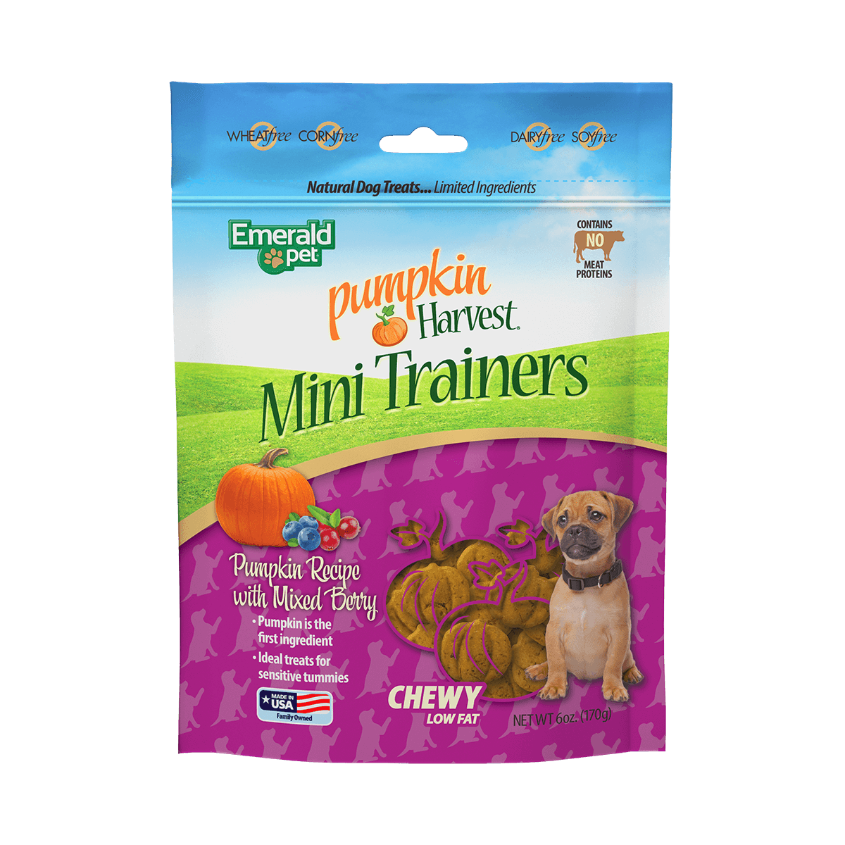 Emerald Pet Pumpkin Harvest Trainers Mixed Berry Dog Treats 6 oz - Pets Perfect