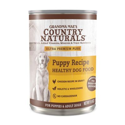 Grandma Mae's Country Naturals Puppy Recipe Wet Dog Food Chicken, 12ea/13oz. Default Title