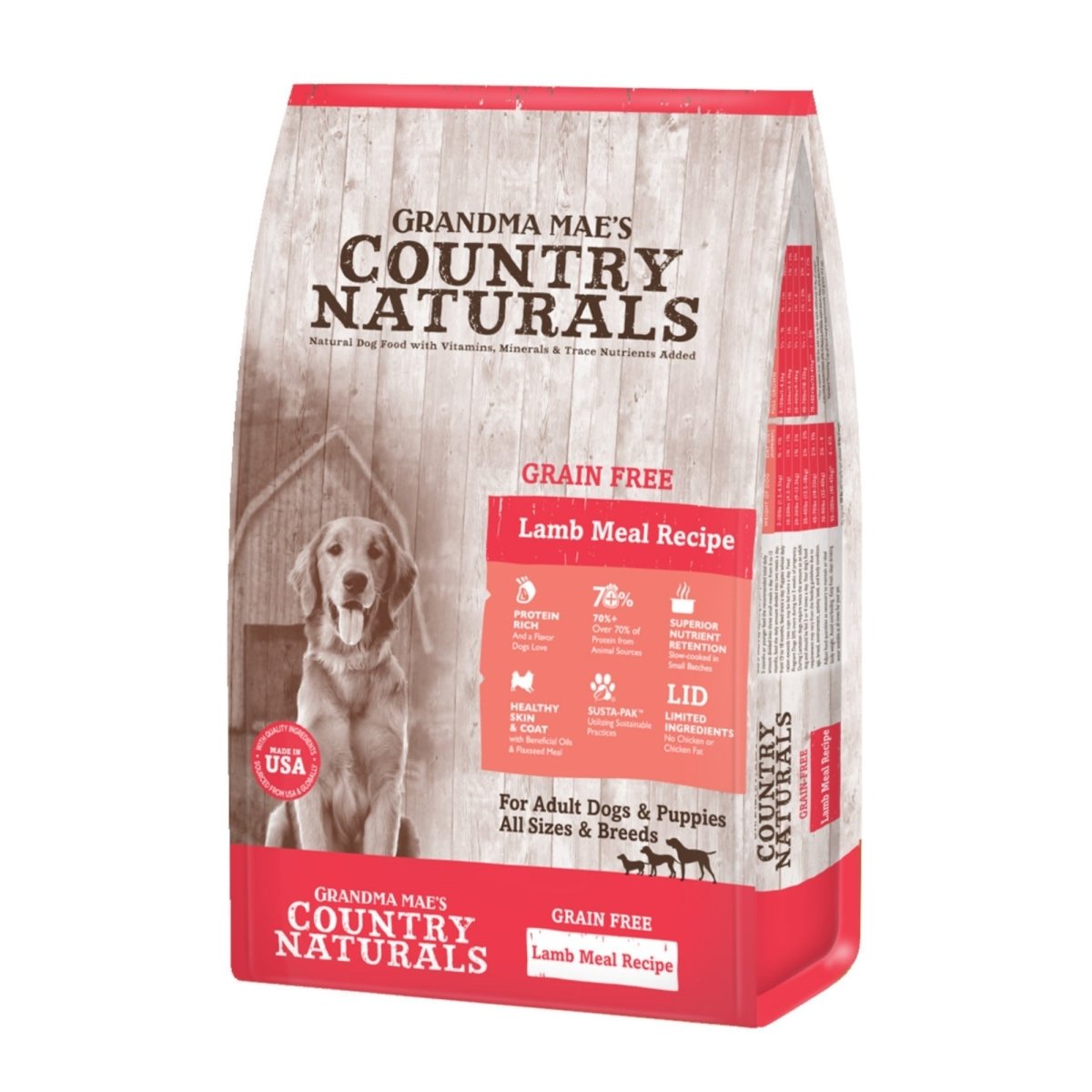 Grandma Mae's Country Naturals Grain Free L.I.D. Dry Dog Food Lamb 12lb - Pets Perfect