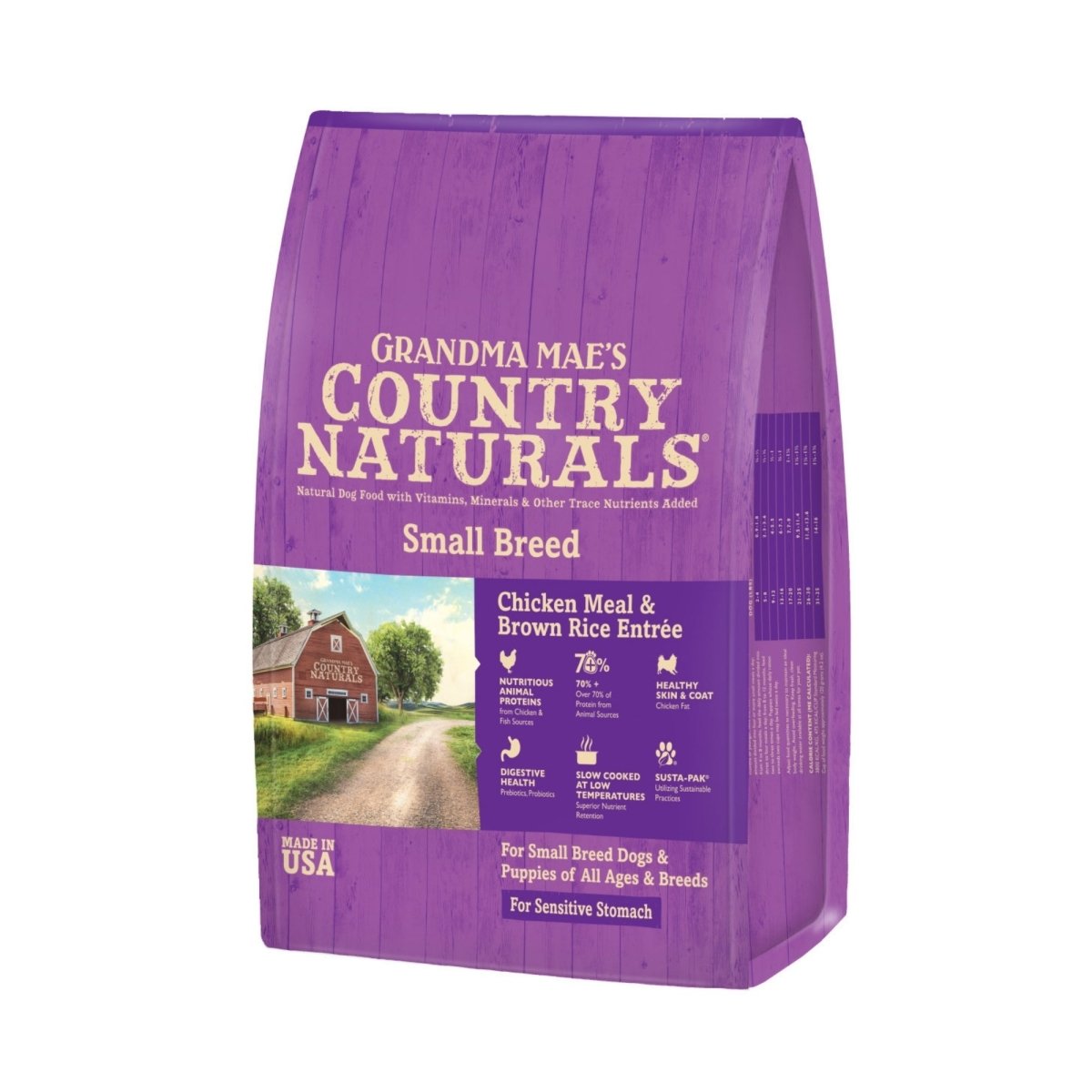 Grandma Mae's Country Naturals Small Breed Sensitive Stomach Dry Dog Food Chicken & Rice 12lb - Pets Perfect